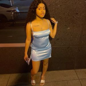 Satin Dress aqua